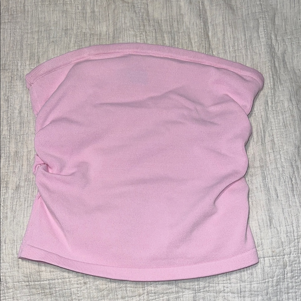 Pink Tube Top white fox size small